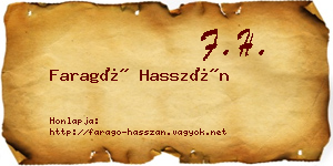 Faragó Hasszán névjegykártya